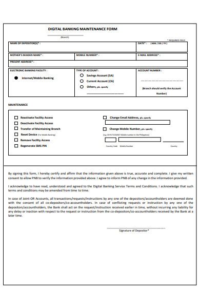 pnb digital banking maintenance form|DIGITAL BANKING MAINTENANCE FORM (Branch) .